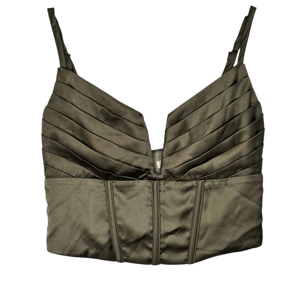 et clet Olive Sateen Corset Top size S